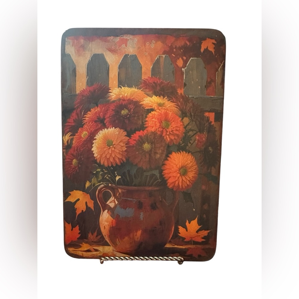 Hand Crafted Autumn Chrysanthemum Bouquet Wall Art
